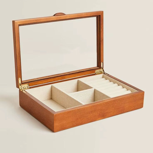 Luxury Black Walnut Wood Jewelry <b>Keepsake</b> Gift <b>Box</b> with Lock-Small Square Custom Capacity - Product Image 6