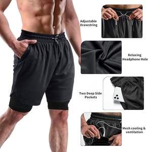Vente en gros sur mesure Shorts de course à pied pour hommes Fitness Jogging entraînement Yoga exercice Shorts d'entraînement troncs respirant - Product Image 5