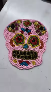 Colorful Round Glass Beaded Coasters Customizable <b>Butterfly</b> Design <b>Table</b> Mats & Pads for Home Parties by MD Handicrafts - Product Image 4