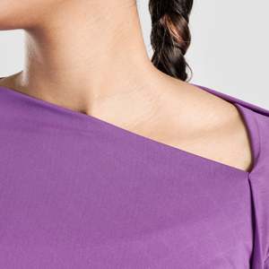 Sleek Purple Ruche <b>Top</b> Breathable Feature - Product Image 5