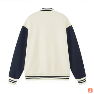 Top Trending Men's High Street Style Varsity Jacket Stand Canvas Sleeves Custom Embroidered Logo Season Accessory Wholesale - Product Image 2