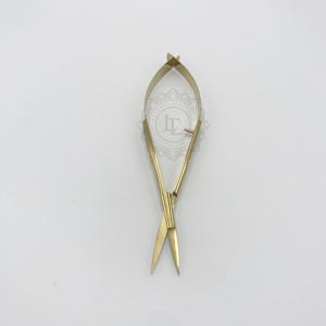 Mejor oferta de precio para etiqueta personalizada Recubrimiento de plasma de oro sostenible Tijera de belleza recta Punta afilada Ceja de corte suave - Product Image 2