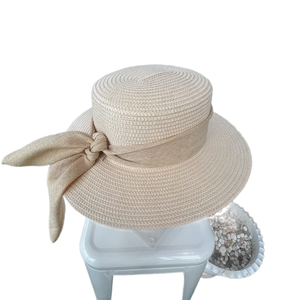 หมวกฟางพร้อมโบว์ริบบิ้นหรูหราหรูหราสบายๆขี่จักรยานตกปลาออกแบบป้องกันแสงแดดเดินทางทุกวัน - Product Image 1
