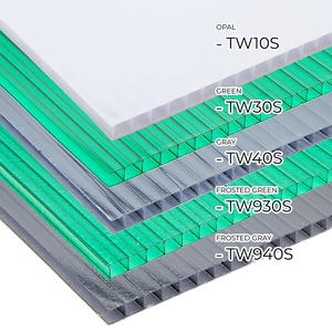 Plaques en polycarbonate à double paroi pour extérieur, insonorisées, matériaux de toiture, pour zones de méditation, plaques solaires, plaques en polycarbonate gaufrées, UV, vente chaude - Product Image 3