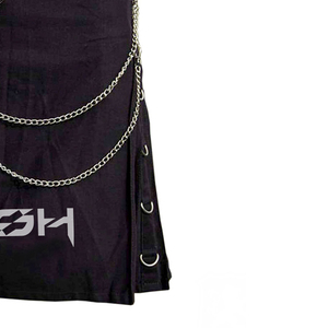 Kilt de utilidad de algodón negro moderno de Venta caliente con cadenas, Kilts góticos para ventas para hombres | Fabricante en Pakistán | Compra ahora - Product Image 4