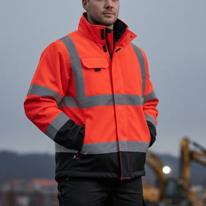 Veste de sécurité pour homme à deux tons avec bande réfléchissante en coton haute visibilité de classe 3, vêtements de travail imperméables, éclairage LED, fabrication sur mesure - Product Image 3