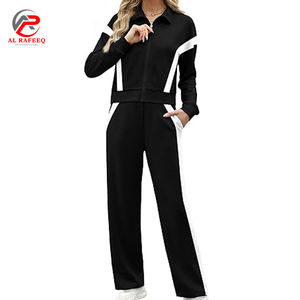 Vente chaude Logo Personnalisé 2 Pièces Femmes ZipUp Et Pantalon Toute La Longueur Ensemble De Survêtement Femmes Deux Pièces Jogger Et Chemise À La Mode Ensemble - Product Image 1