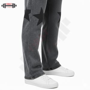 Ensemble de survêtement streetwear délavé à l'acide, impression sérigraphique, jogging vintage, sweat-shirts et pantalons évasés pour hommes, survêtement 100% coton de luxe - Product Image 6