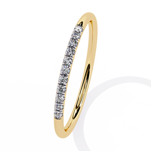 Anillo de Compromiso con Diamante Natural, Engaste de Canal, para Mujer, Oro de 10K, 14K, 18K, 0.09 Quilates, Corte Brillante, Certificado IGI, Simple y Elegante - Product Image 6