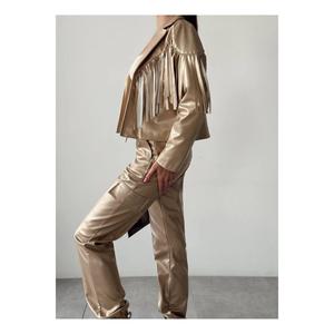 SET giacca e pantaloni di pelle con frange