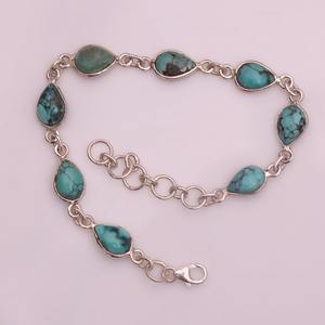 925 Solid Silver Classical <b>Bracelet</b> Jewelry for Women 925 Sterling Silver Turquoise Gemstone <b>Boho</b> Style Handmade <b>Bracelet</b> Gift - Product Image 2
