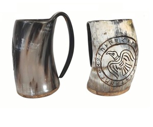 Taza de cuerno hecha a mano con acabado de lujo de patrón único, Juego de 2 tazas de cuerno aptas para lavavajillas, perfectas para bares, clubes, fiestas, vasos usados - Product Image 4