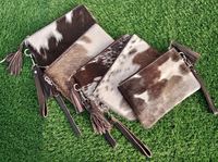 Tas Selempang Kulit Sapi Coklat Mewah untuk Wanita, Logo & Pola Dapat Disesuaikan, Penutup Ritsleting, Kancing, Rumbai, Bahan Poliester