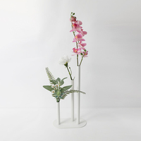 Vase à fleurs en métal à double tige de luxe, fait à la main, moderne, pour table, porte-fleurs, cadeau de mariage, décoration d'événement, centre de table, vente en gros d'usine