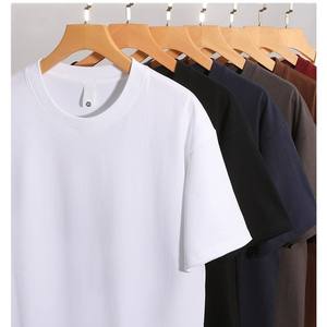 T-shirt décontracté pour homme en coton lourd 260g, coupe ample, épaules tombantes, logo personnalisé brodé, prix d'usine Chine Bangladesh, OEM - Product Image 2
