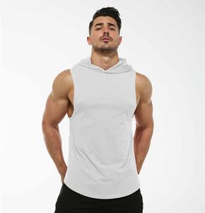 Stringer Hoodie <b>Singlet</b> Sleeveless Gym Tank Custom Fit Logo Vest <b>Men</b> Jogger Style Bodybuilding Muscle Workout Training - Product Image 4