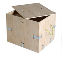 Caisse métallique industrielle réutilisable en acier galvanisé noir avec revêtement électrolytique, estampage de tôle, pour bois contreplaqué et acier inoxydable