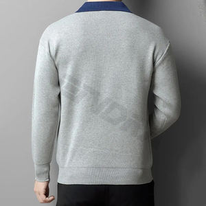 Polo cardigan à revers mode pour homme haut à demi fermeture éclair pull Performance T-shirts Activewear chemises - Product Image 3