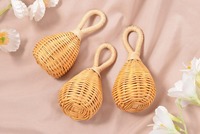 Jouets musicaux en rotin pour bébés, hochets pour nourrissons, petite cloche mignonne, jouet naturel, cadeau