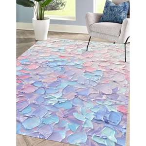 Alfombras con Estampado de Pintura Acrílica, Alfombra Abstracta, Alfombra Rosa, Alfombras Modernas, Alfombra Delgada No Tejida - Product Image 2