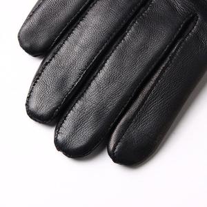 Gants longs en cuir d'agneau noir de luxe pour femmes, vente en gros - Product Image 2