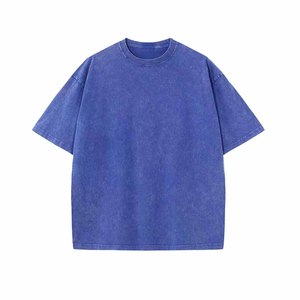 ราคาขายส่งโลโก้ที่กําหนดเองพิมพ์เย็บปักถักร้อยยี่ห้อผ้าฝ้าย 100% แฟชั่นเสื้อขนาดใหญ่ผู้ชายกรดล้างเสื้อยืด - Product Image 2