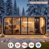 Cabane Apple Premium de 13 m², maison préfabriquée modulaire avec salle de bain, prête pour hôtel ou complexe hôtelier