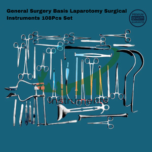 Ensemble d'instruments de laparotomie de base, 108 pièces, acier inoxydable de qualité médicale, norme allemande, outils chirurgicaux |   OldMed - Product Image 2