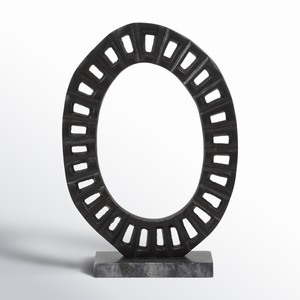 Sculpture de table en métal noir Design d'art contemporain Accent décoratif élégant pour la décoration de la maison ou du bureau - Product Image 2