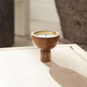 Cuvette décorative en bois faite à la main de piédestal de cire de bougie pour la décoration de mariage - Product Image 1