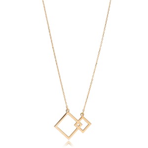 Collier à breloques carrés géométriques entrelacés, fabrication artisanale turque, bijoux en argent sterling 925 en gros - Product Image 6