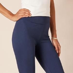 Fait sur mesure 95% coton 5% Spandex couleur marine taille haute dames Leggings meilleur prix d'usine Bangladesh - Product Image 3