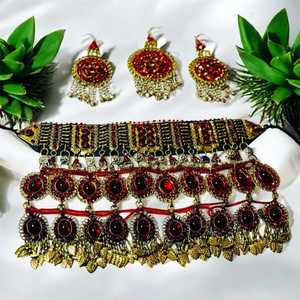 Wholesale Price Luxury Design Stainless Steel <b>Turquoise</b> Afghan Set for Women Custom Sizes Colors Trendy Antique Gold Plated - Product Image 5