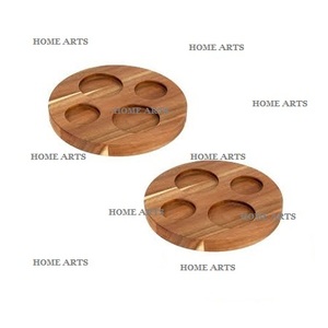 ที่วางถ้วยแก้วทำด้วยมือมี6รูที่วางแก้วสีน้ำตาล - Product Image 6