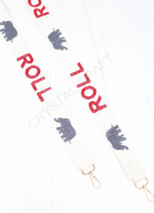 Sangles de sac en perles de rocaille personnalisées en or blanc Accessoires de mode avec forme et design uniques Sangle de sac à main en perles - Product Image 5