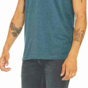 T-shirt ras du cou en coton biologique 100% pour hommes Coupe décontractée durable avec motif de caractère Tissu tricoté uni - Product Image 2