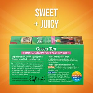 Twinings Green <b>Tea</b> with Pomegranate, Raspberry, & Strawberry Individually Wrapped Bags, 20 Count (Pack of 6) 120 Teabags - Product Image 6