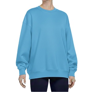 Sweatshirts et pulls décontractés pour femmes, col rond, coupe ample, 100% coton, style streetwear automne/hiver - Product Image 1