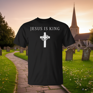 เสื้อยืดผู้หญิงลายพระเยซูคือพระราชา คริสเตียน ศาสนาคริสต์ ครอส  สำหรับโปรโมชั่นเสื้อผ้าคริสเตียน - Product Image 3
