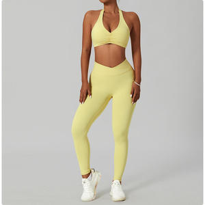 Femmes taille haute pêche hanches corps façonnage Fitness Leggings sans couture cravate-teinture Yoga Leggings avec taille élastique fabriqué au Pakistan - Product Image 5