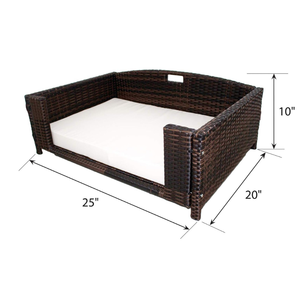 Cama Rectangular de ratán para mascotas para interiores y exteriores, muebles para mascotas hechos a mano por artesanos vietnamitas expertos para su negocio - Product Image 2