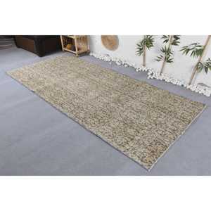 พรมตุรกีวินเทจ ขนาด 4.1x9.1 ฟุต (125x277 ซม.) พรมขนสัตว์โมร็อกโกสีเบจ - Product Image 4