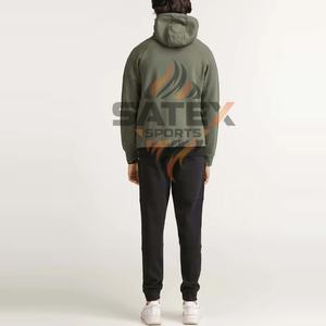 Sweats à capuche zippés pour hommes, logo personnalisé, 100% coton mélangé, basiques, vente en gros, prix bas, haute qualité, saison d'automne, couleur unie, teinture unie - Product Image 3