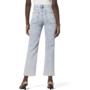 กางเกงยีนส์เอวสูงฟรีขนาดฟรีคุณภาพสูงยกก้นกางเกงดินสอสลิมฟิตผู้หญิงกางเกงยีนส์ผอมบริการ OEM ราคาถูก - Product Image 6