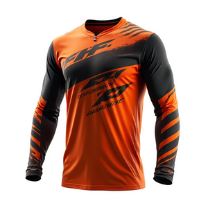 Maillot de course de motocross à manches longues pour homme, coupe personnalisée, équipement sportif pour les pilotes, confortable et respirant, vêtements de course automobile - Product Image 3
