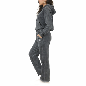 Ensemble sweat-shirt et jogging pour femme, lavage à l'acide, en molleton de coton, coupe décontractée, survêtement décontracté pour la fabrication de vêtements en gros OEM - Product Image 2