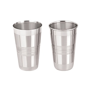 Vaso de acero inoxidable 300ml Construcción de metal duradera ecológica con borde redondeado para beber - Product Image 2