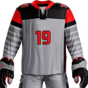 Uniforme de hockey sur glace en polyester 100%/uniforme de hockey sur glace de conception imprimé par couleur personnalisée - Product Image 4