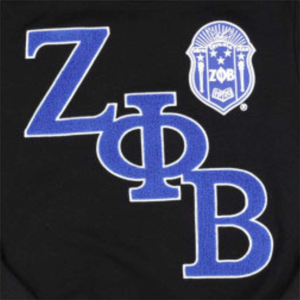 Sweat-shirt ZPB - Noir |   Sweat-shirt en molleton 100% coton Zeta Phi Beta avec logo d'équipe Broderie en chenille |   Équipement de sororité - Product Image 2