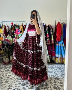 Vestido afgano tradicional hecho a mano para mujer Material de seda y algodón de alta calidad para verano Estilo vintage-0554 - Product Image 5